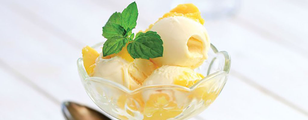 Romig mango ijs -